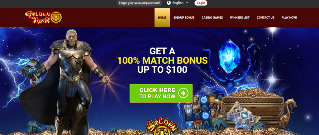 Golden Tiger Casino Home Page