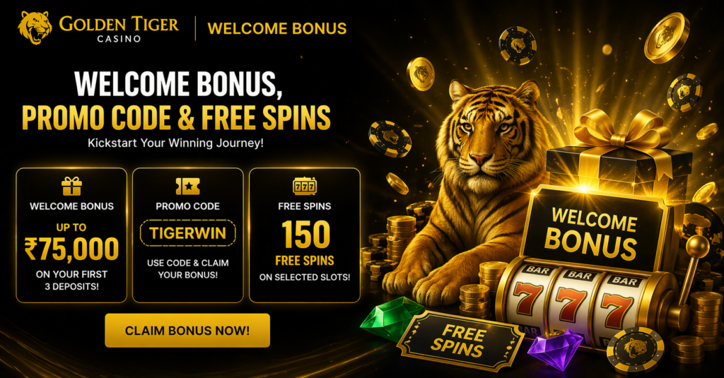 Golden Tiger Casino Review Welcome Bonus Page