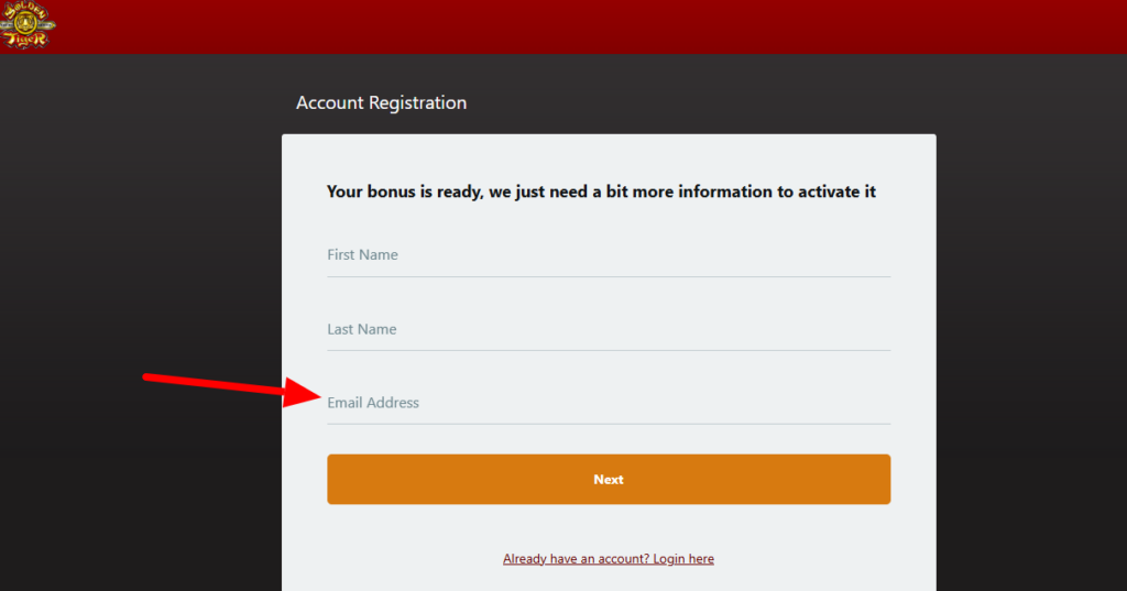 Golden-Tiger SignUp Page