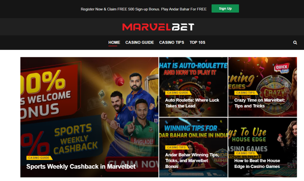 Marvelbet Casino Home Page