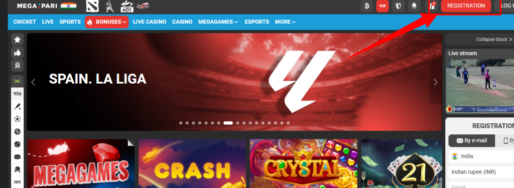 Megapari Registration Page