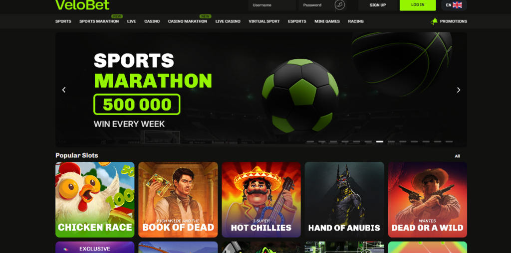 Velobet Casino Review-Home Page